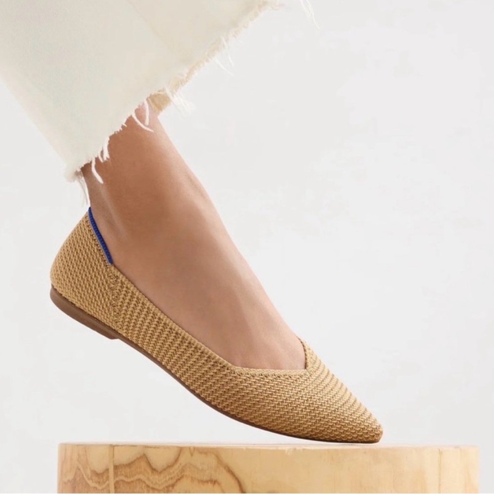 Rothy’s Point Toe Gold Flats